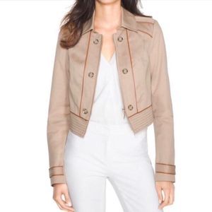 WHBM Military Jacket Cotton Coat Cropped Trench